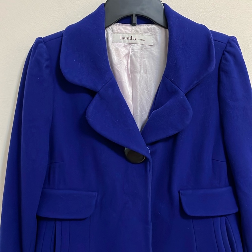 Laundry by Design coat women’s med/large purple wool fit & flare style old money - Picture 2 of 16